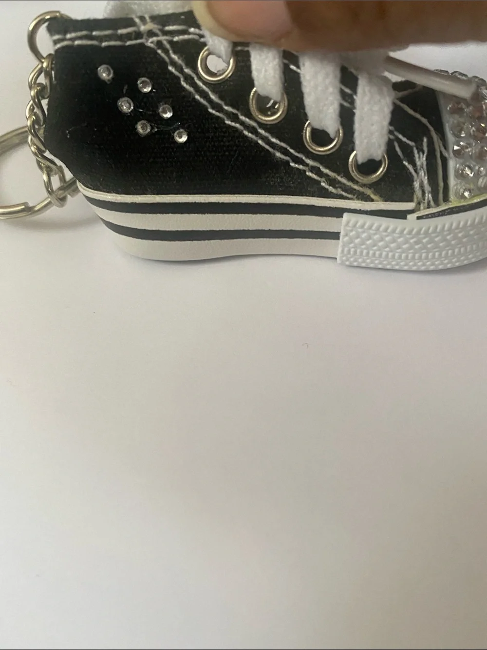 Black Rhinestone Sneaker Key & Card Holder